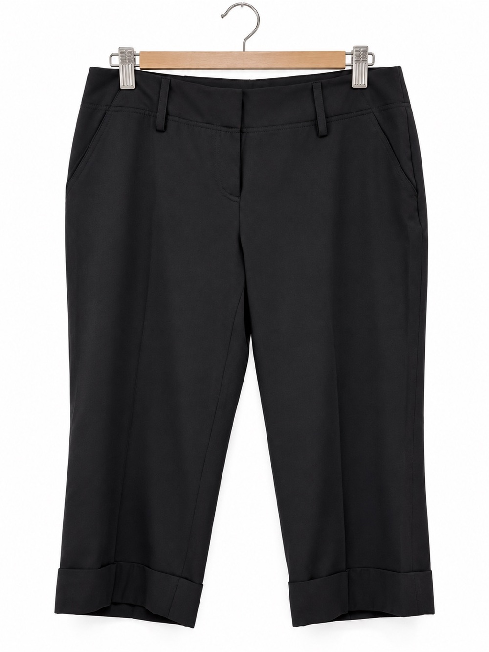 𝙈𝙞𝙘𝙝𝙖𝙚𝙡 𝙆𝙤𝙧𝙨 Cuffed Capri Slacks Pants Black Size 8P